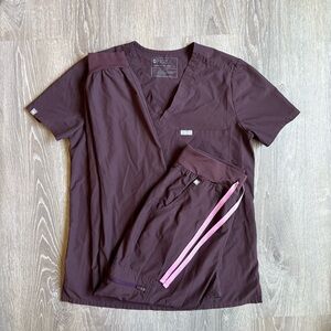 Figs Women's Scrub Set in Dark Purple